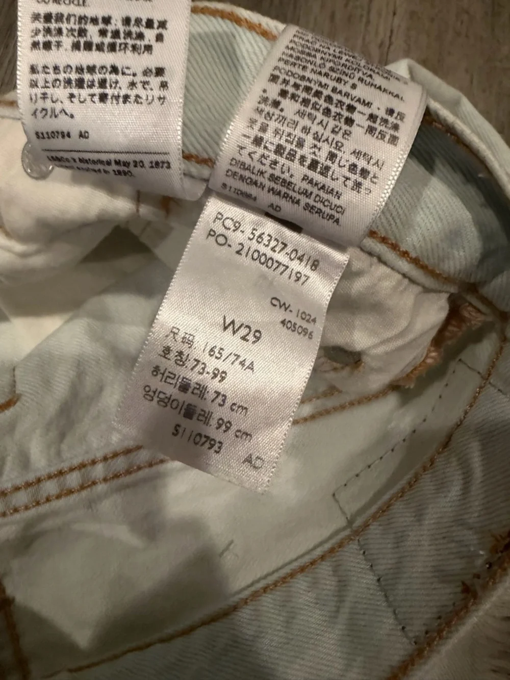Levi's Light Blue Distressed Denim Shorts - Picture 4 of 4